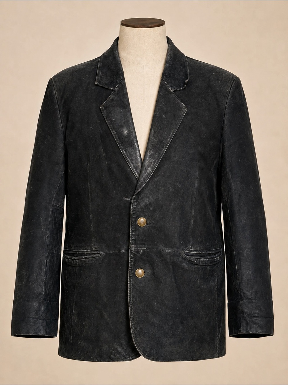 Vintage Hunters Run Black Leather Blazer Women’s Large Paisley Lined